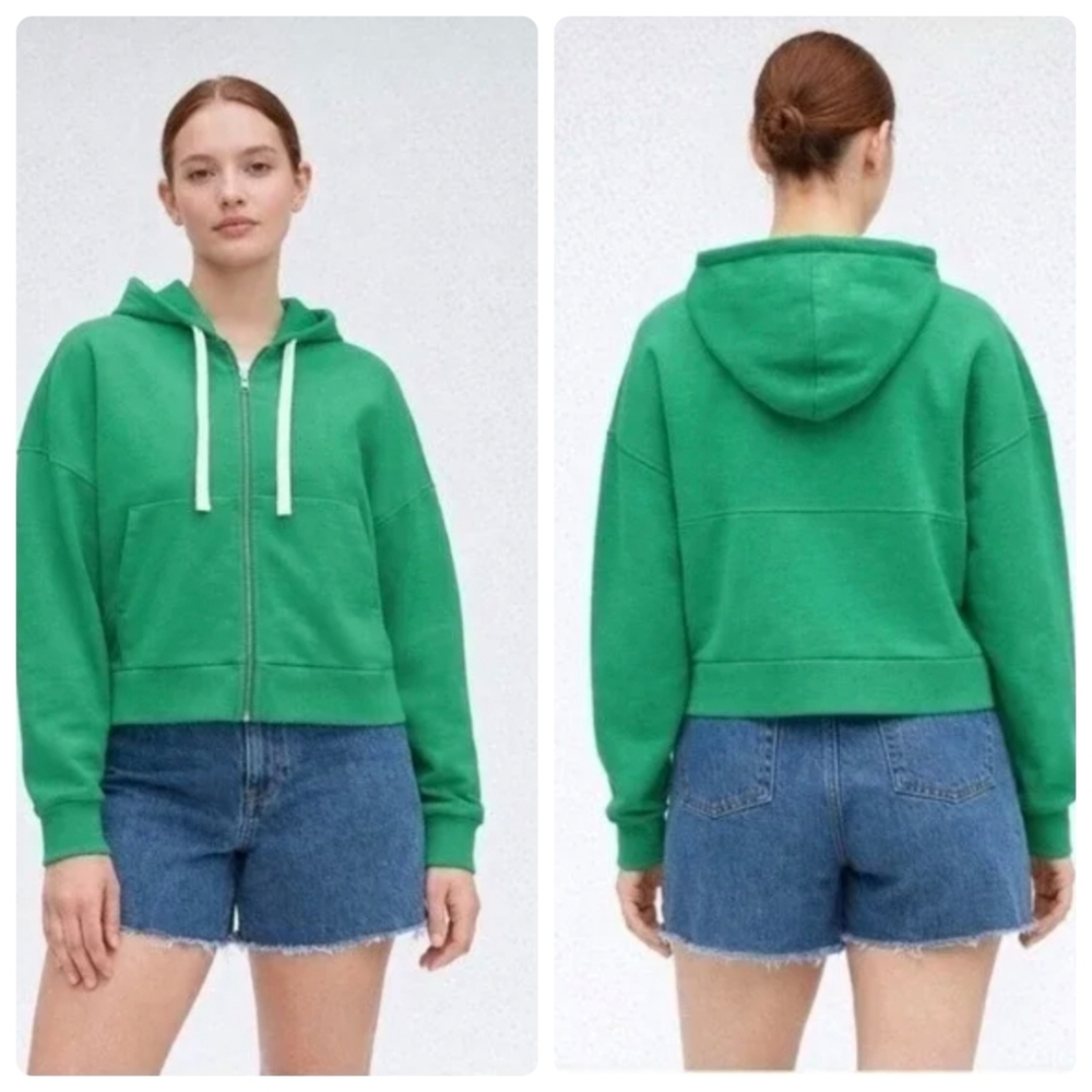 Everlane The Track Organic Cotton Hoodie in Mint Green Size XS NWT